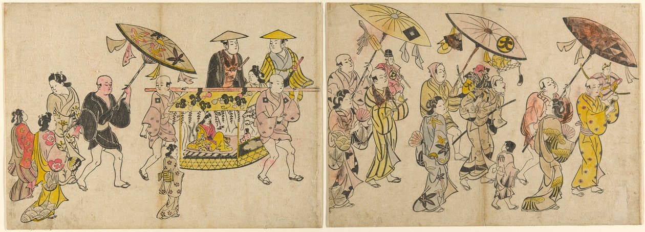 Desfile dos fantoches de Okumura Masanobu