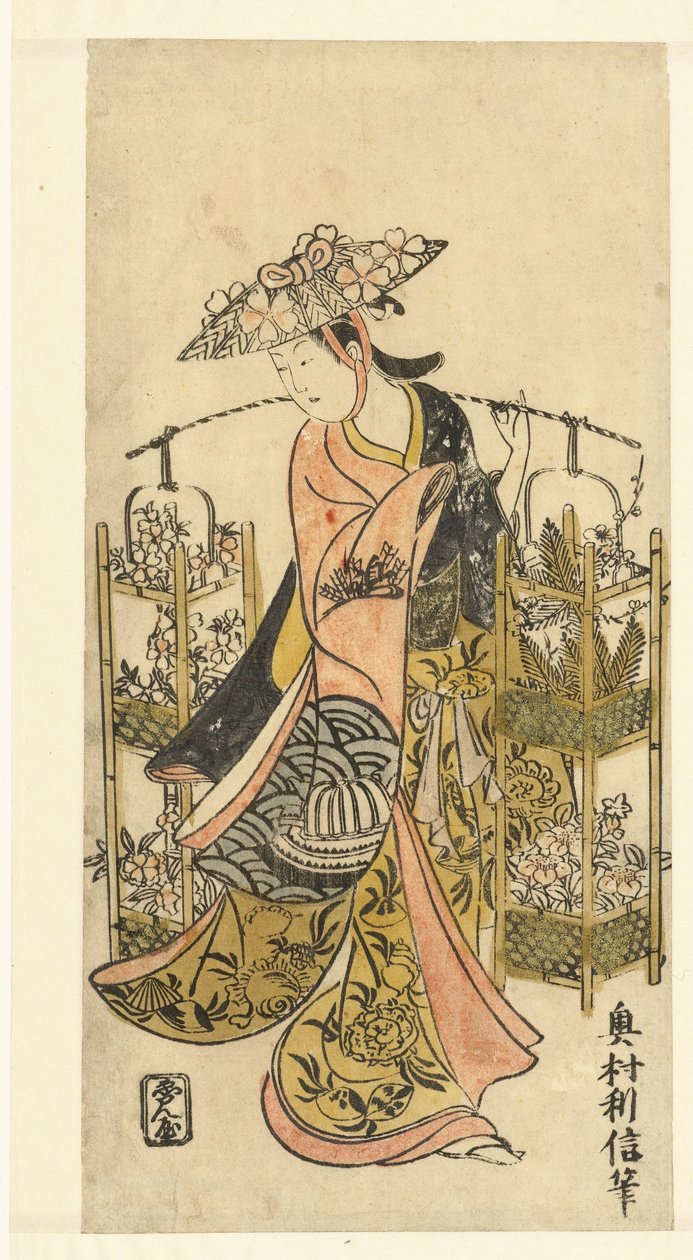 vendedor de flores de Okumura Toshinobu