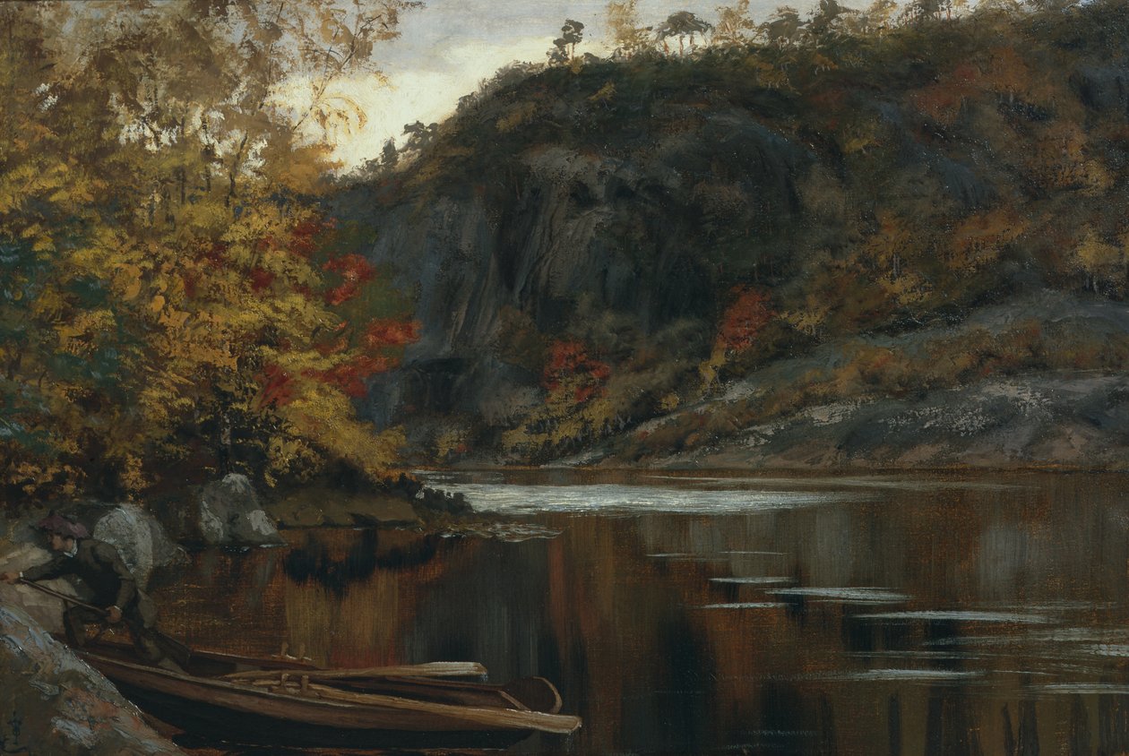 Paisagem Holskaukilen (óleo sobre tela) de Olaf Isaachsen