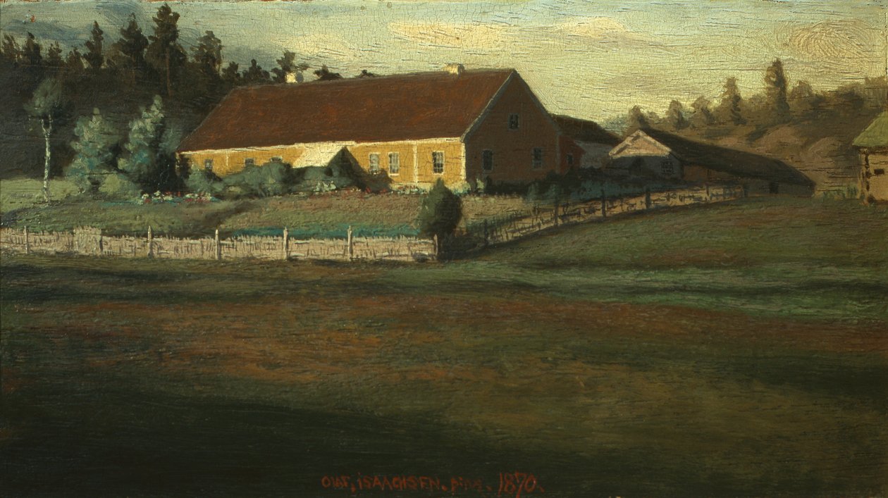 Sorenskivergården em Setesdal de Olaf Isaachsen