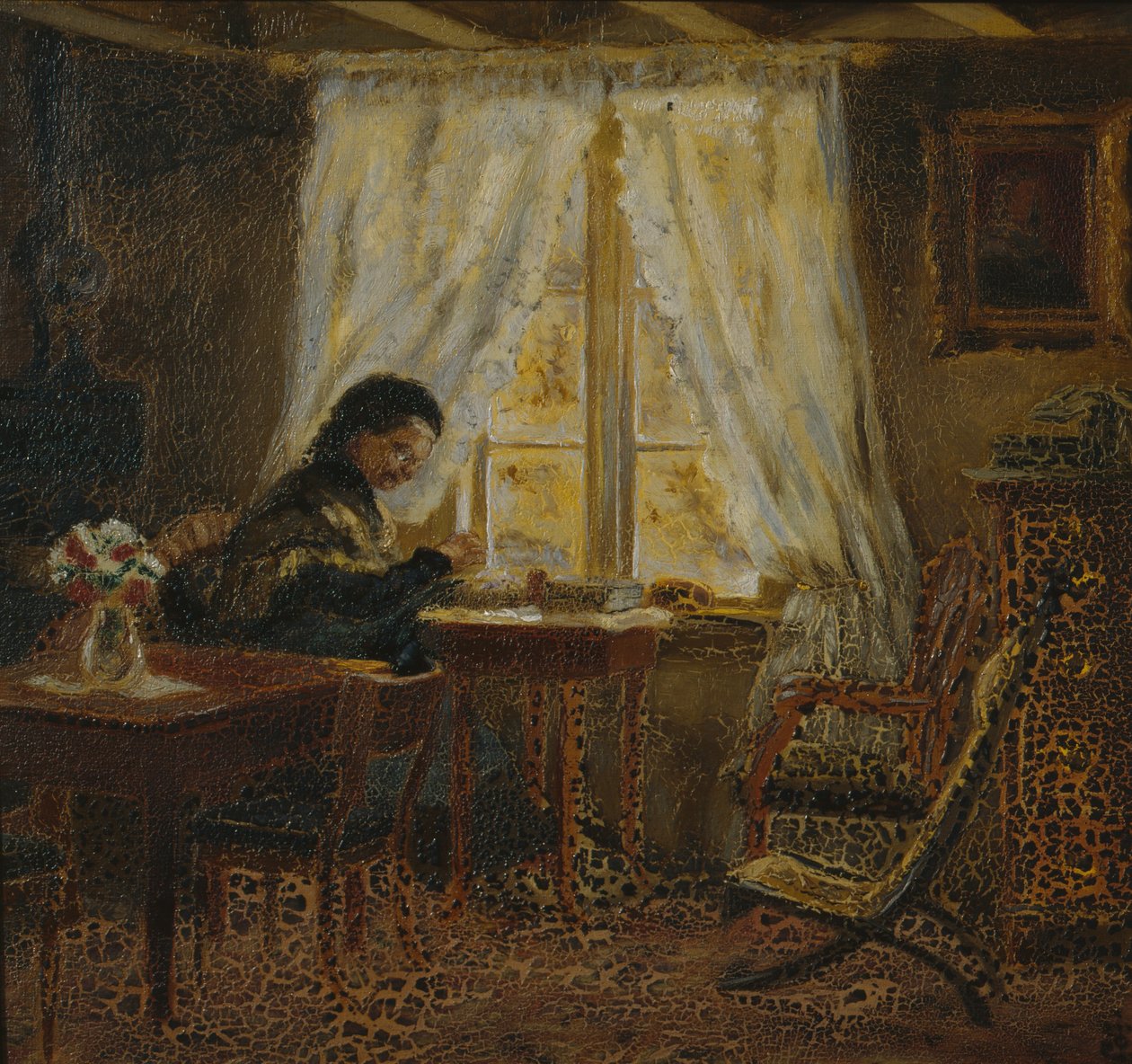 A Mãe do Artista, Holskogen (óleo sobre tela) de Olaf Isaachsen