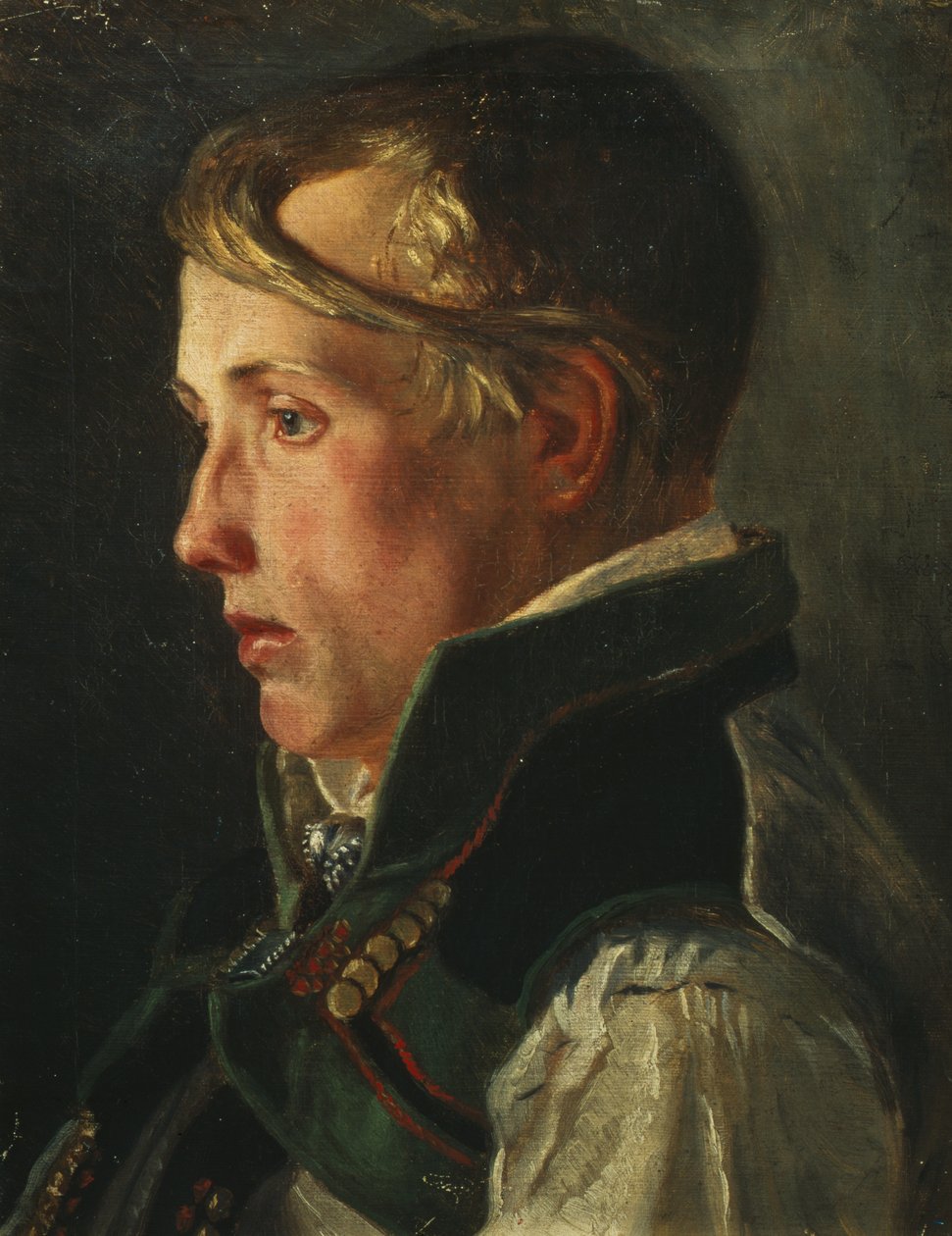 Young Boy (óleo sobre tela) de Olaf Isaachsen