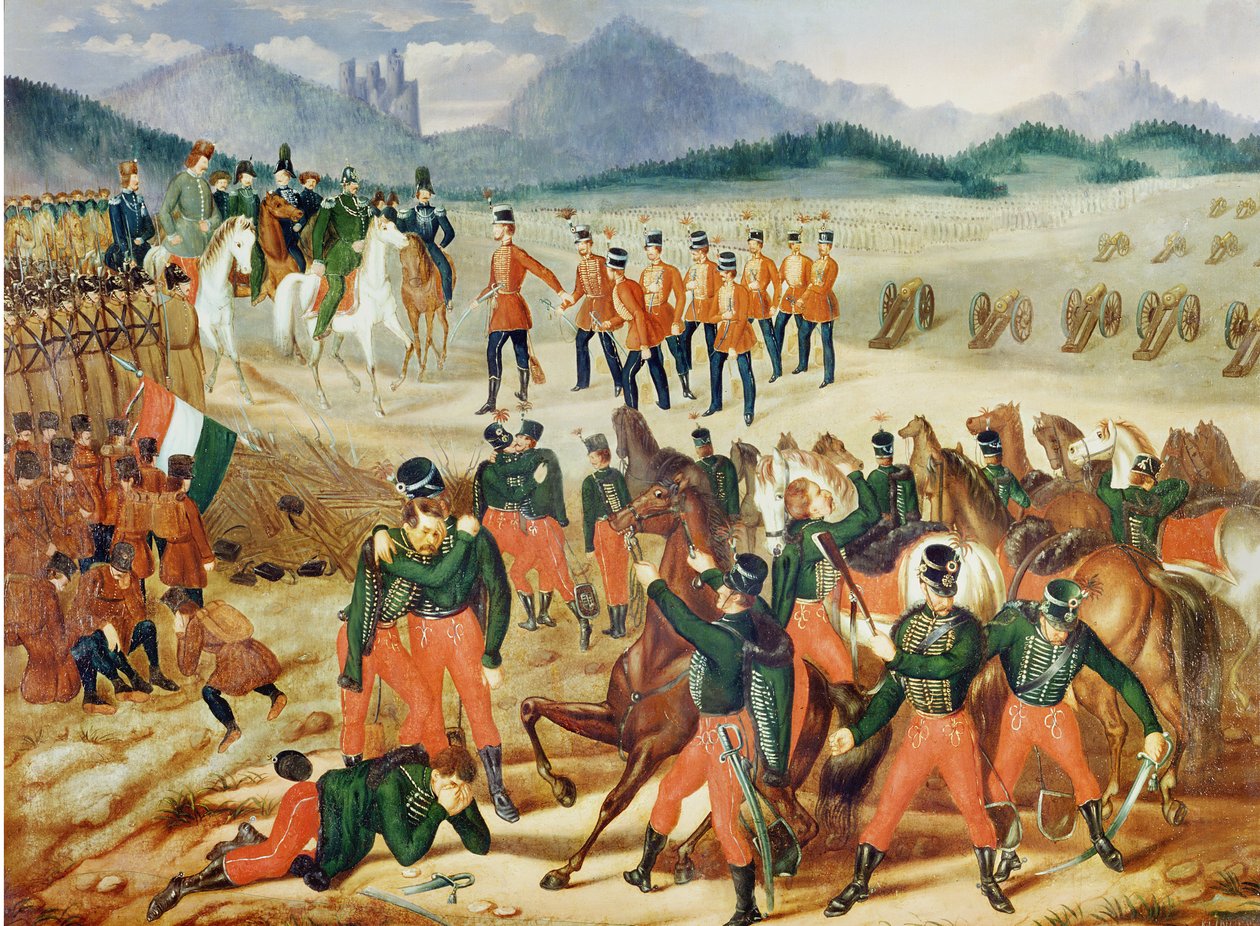 A derrota dos rebeldes húngaros em Vilgos em 13 de agosto de 1849, 1850 de Olajfestmenye Klinovszki