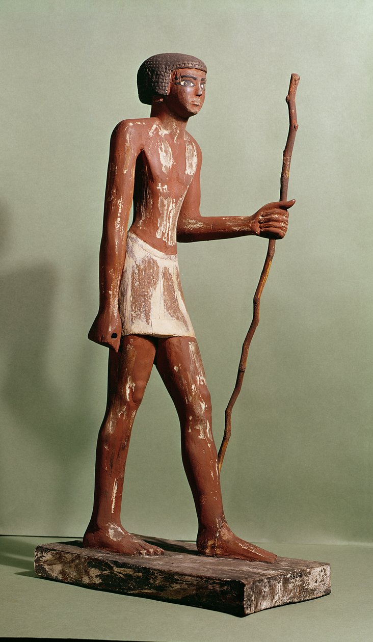 Modelo de um oficial (madeira pintada) de Old Kingdom Egyptian