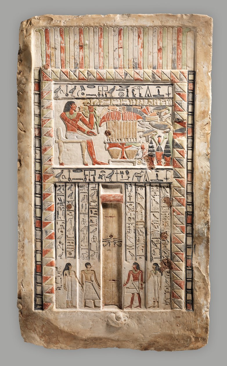 Porta Falsa do Selador Real Neferiu, c.2150–2010 aC (calcário, tinta) de Old Kingdom Egyptian