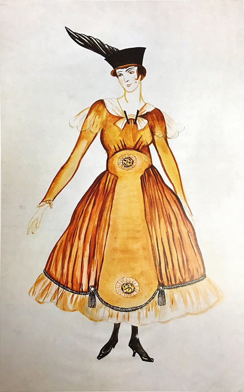Desenho de vestido de Olga Rozanova