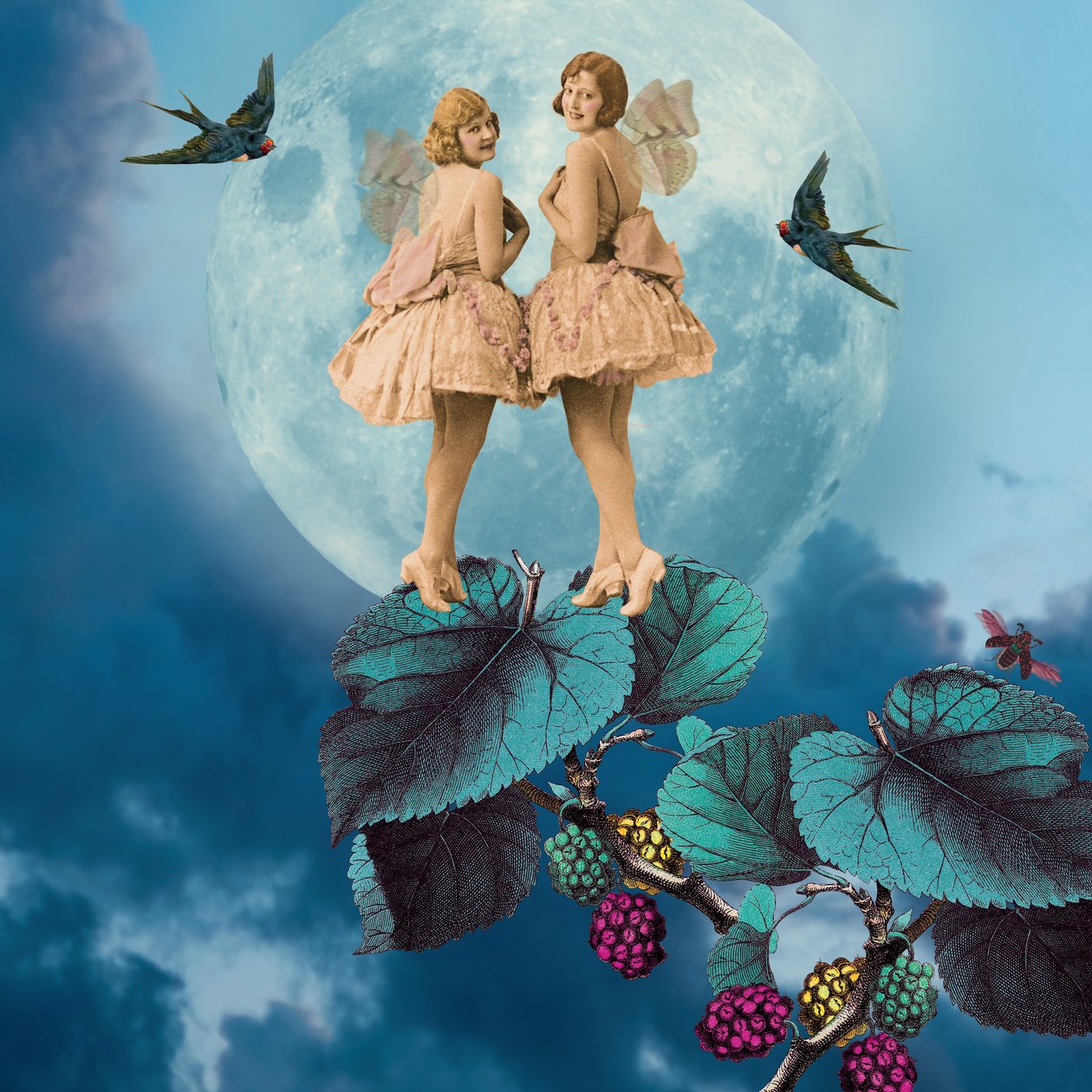 Blue Moon, 2014, (colagem digital) de Olga Snell