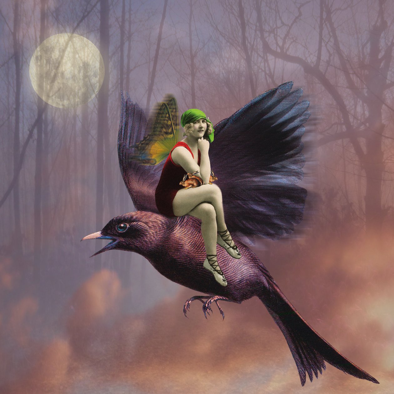 Vôo, 2014, (colagem digital) de Olga Snell