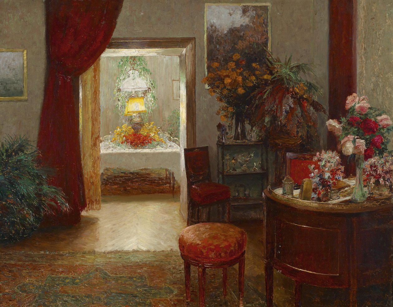 Interior com vista para uma mesa festiva de Olga Wisinger Florian