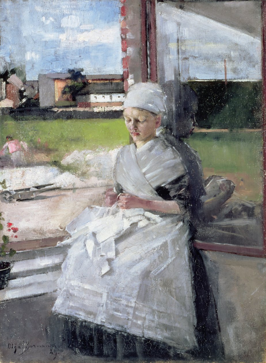 Breton Girl, 1889 óleo sobre tela de Olga Boznanska