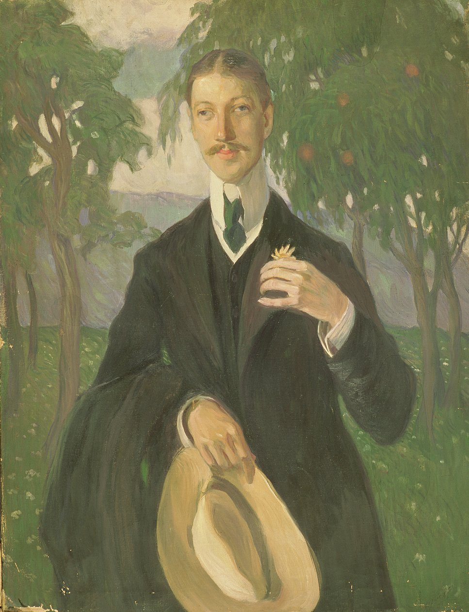 Retrato de Nikolay Gumilyev (1886-1921) 1909 (óleo sobre tela) de Olga Lyudvigovna Della Vos Kardovskaya