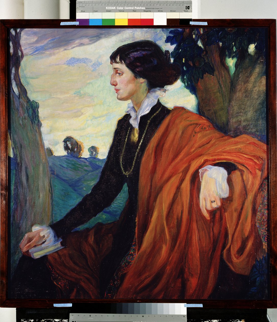 Retrato da poetisa russa Anna Akhmatova (Achmatova) (1889-1966) de Olga Lyudvigovna Della Vos Kardovskaya