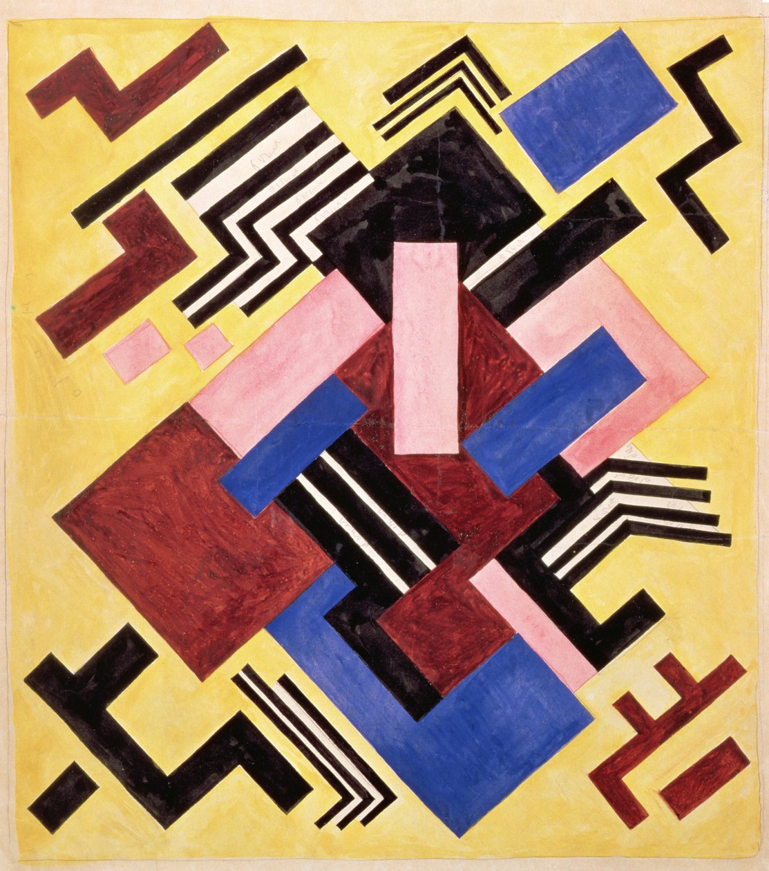 Construção pictórica, 1916 (guache sobre papel) de Olga Rozanova