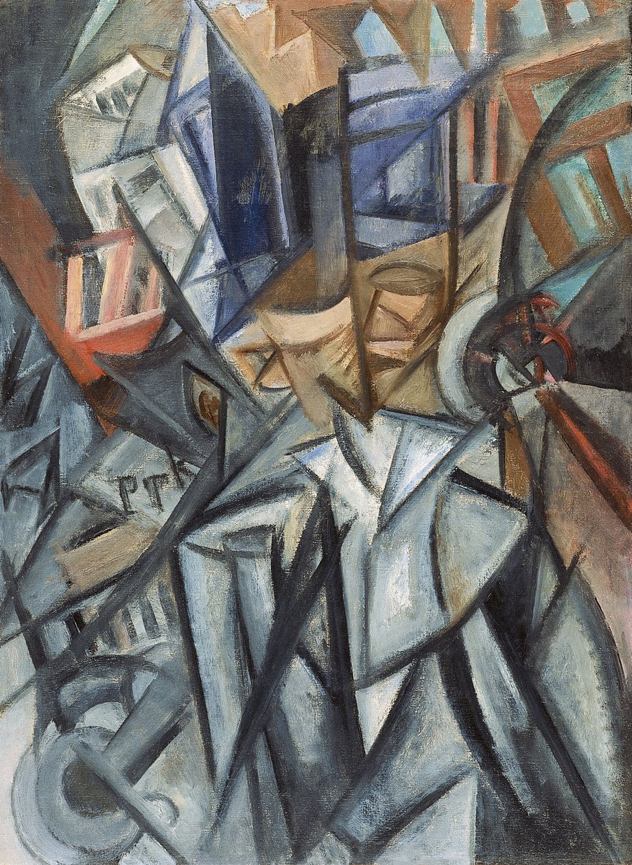 Homem na análise de volumes de rua, 1913 de Olga Rozanova