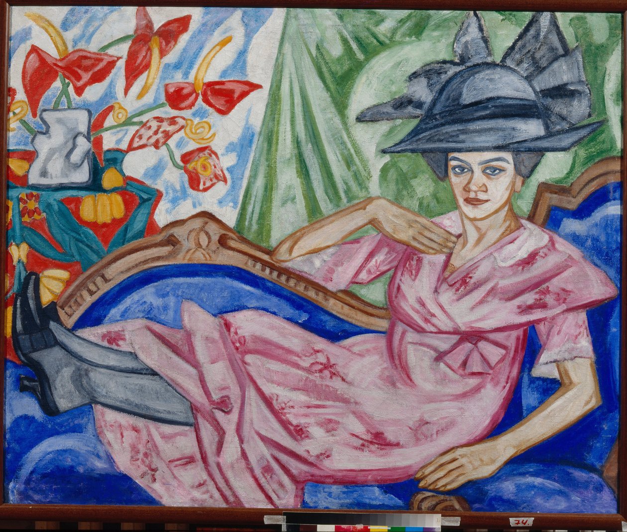 "Retrato da Irmã do Artista" (Retrato da Irmã do Artista) Pintura de Olga Vladimirovna Rozanova (1886-1918) 1912 - Óleo sobre tela - Museu de Arte do Estado, Ecaterimburgo de Olga Wladimirowna  Rosanowa