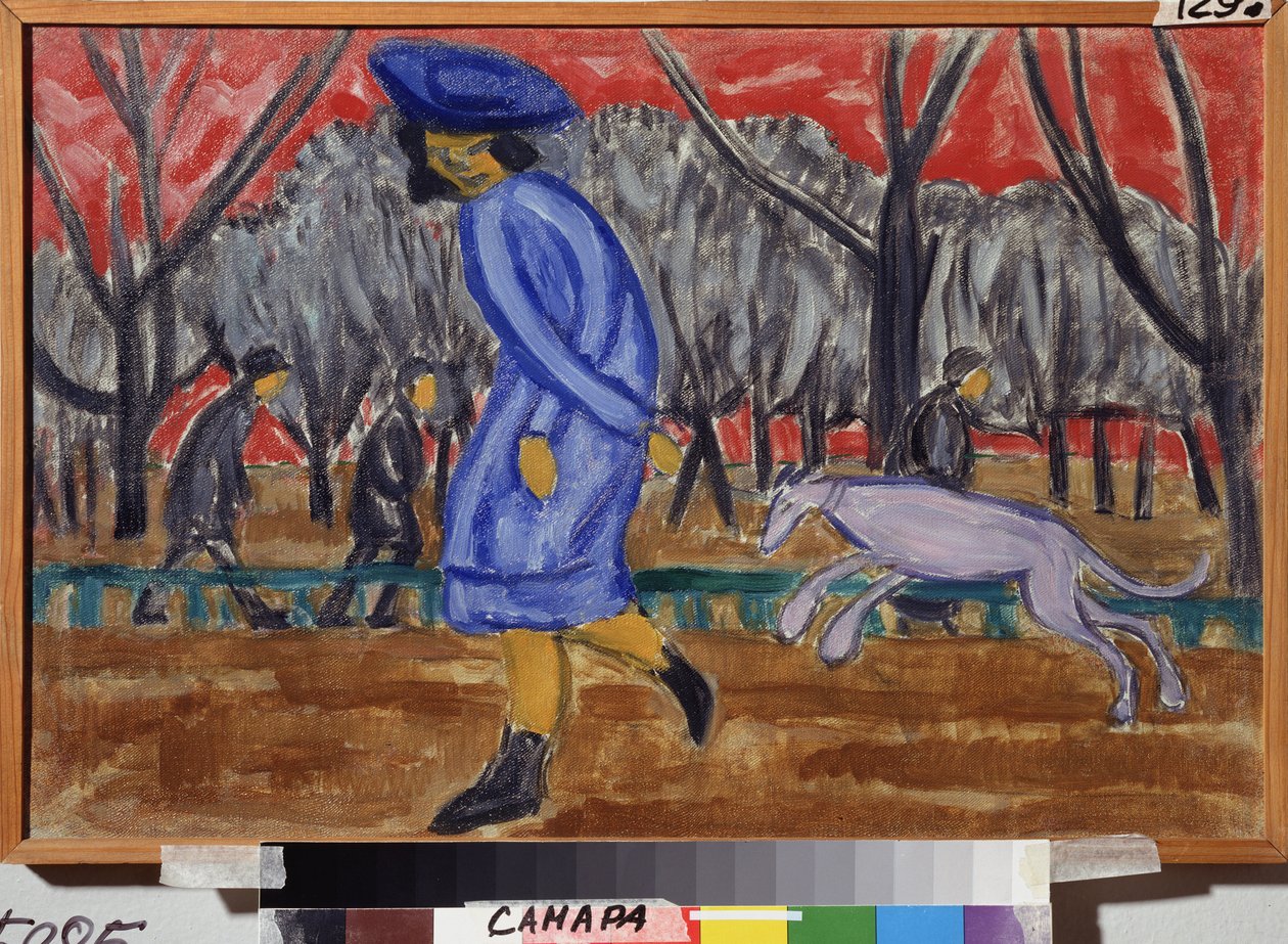 Senhor le boulevard. Pintura de Olga Vladimirovna Rozanova (1886-1918), huile sir toile de Olga Wladimirowna  Rosanowa