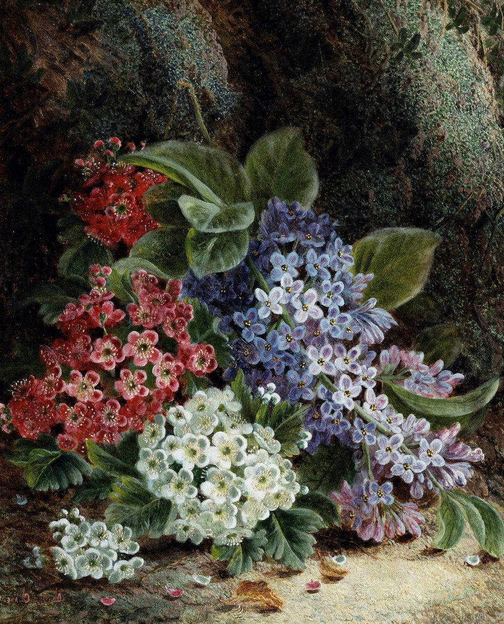 Lilás e flores de espinheiro. Pintura de Oliver Clare (cerca de 1853-1927) Coleção particular. de Oliver Clare