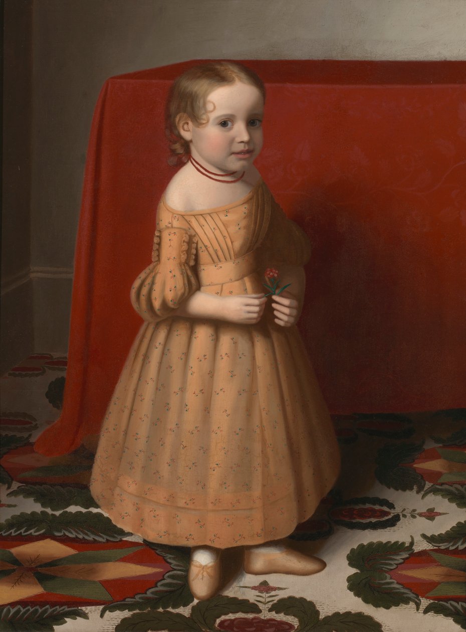 Retrato de uma jovem com Rose, ca. 1838. de Oliver Tarbell Eddy