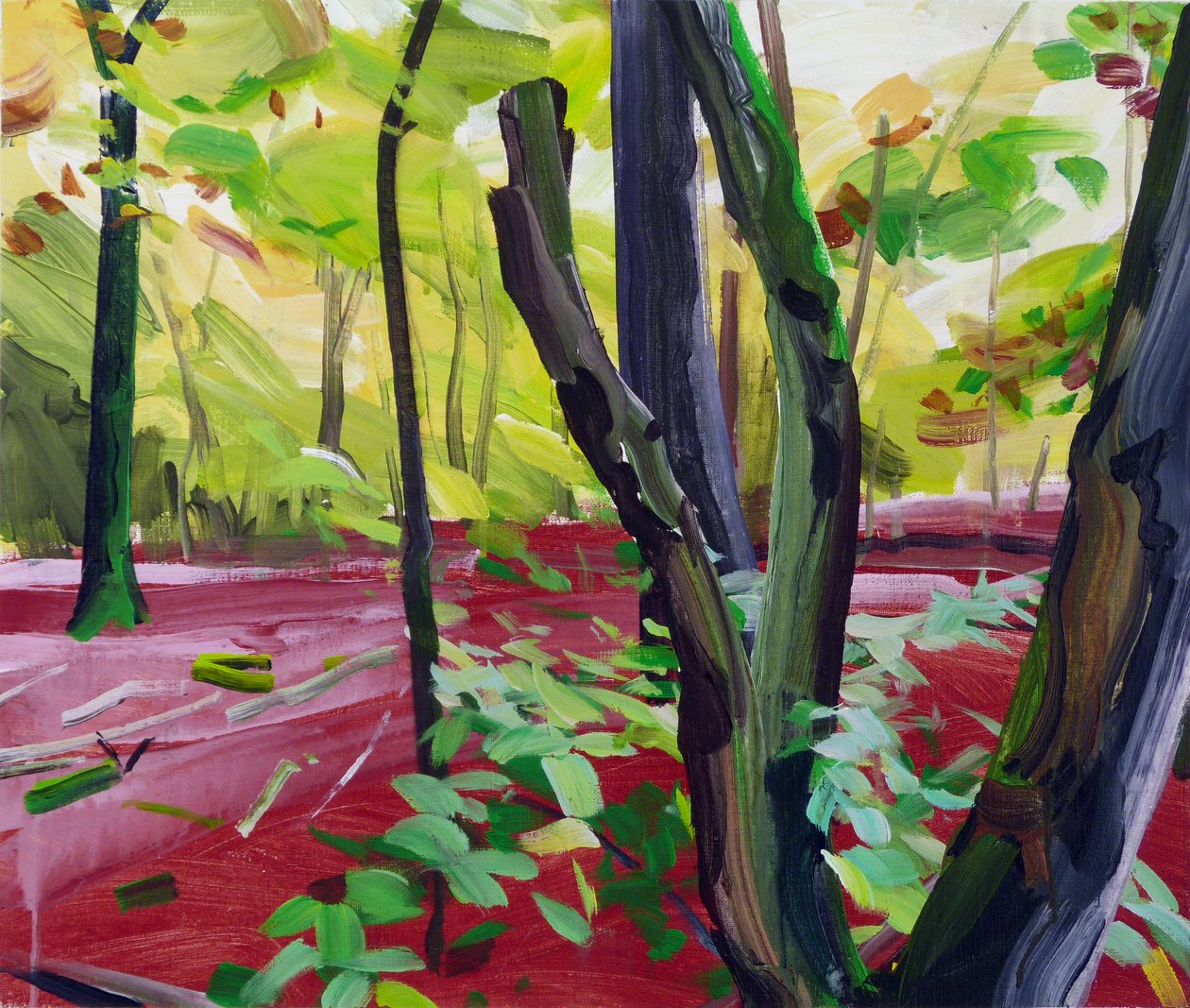 Forêt 16, 2017 (acrílico sobre tela) de Olivier Morel