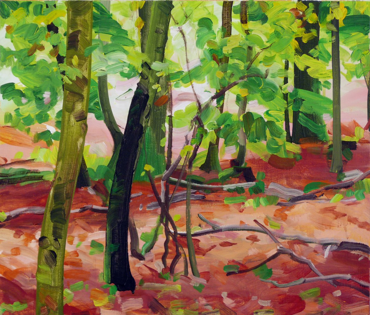 Forêt 17, 2017 (acrílico sobre tela) de Olivier Morel