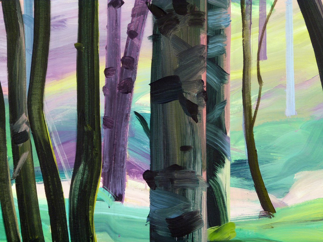 Forêt 28, detail, 2017 (acrílico sobre tela) de Olivier Morel