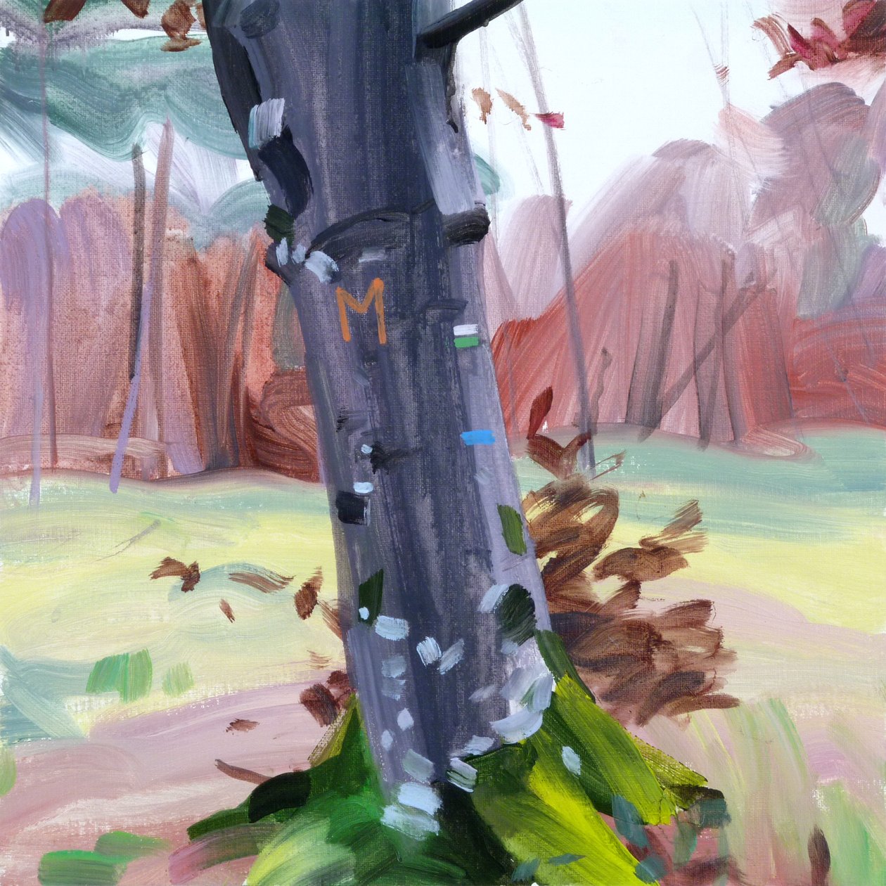 Forêt 38, 2018 (acrílico sobre tela) de Olivier Morel