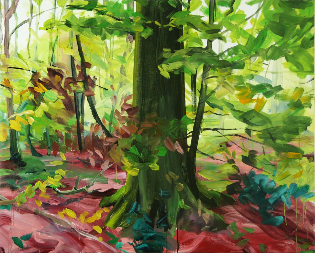 Forêt 3, 2014 (acrílico sobre tela) de Olivier Morel