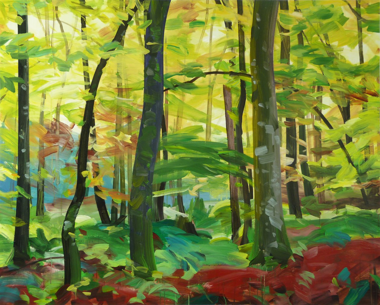 Forêt 4, 2015 (acrílico sobre tela) de Olivier Morel