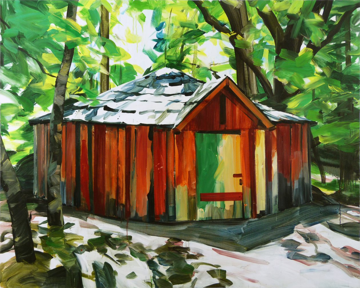 A casa na floresta, 2014 (acrílico sobre tela) de Olivier Morel