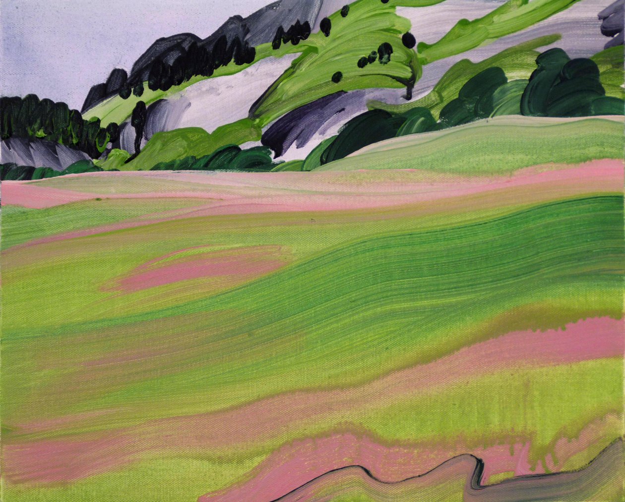 Leukerbad 2, 2012 (acrílico sobre tela) de Olivier Morel