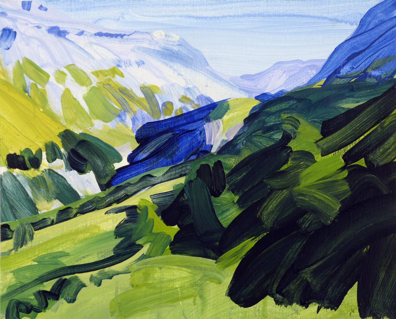 Leukerbad 34, 2017 (acrílico sobre tela) de Olivier Morel