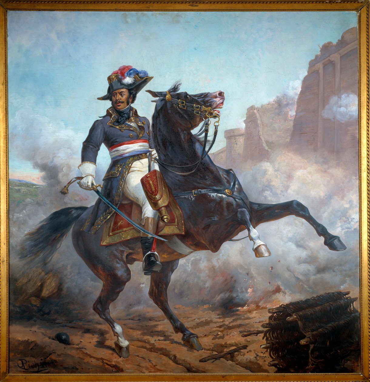 Retrato equestre do General Alexandre Davy Dumas (1762-1806) pai de Alexandre Dumas. Pintura de Olivier Pichat (cerca de 1825-1912) de Olivier Pichat