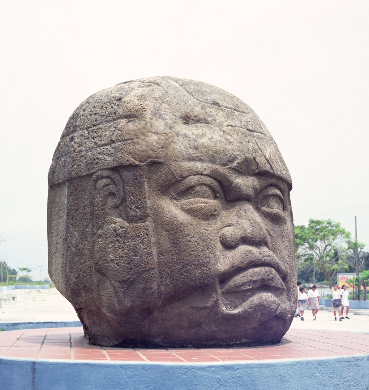 Cabeça colossal de San Lorenzo, Veracruz, México, pré-clássico (basalto) de Olmec