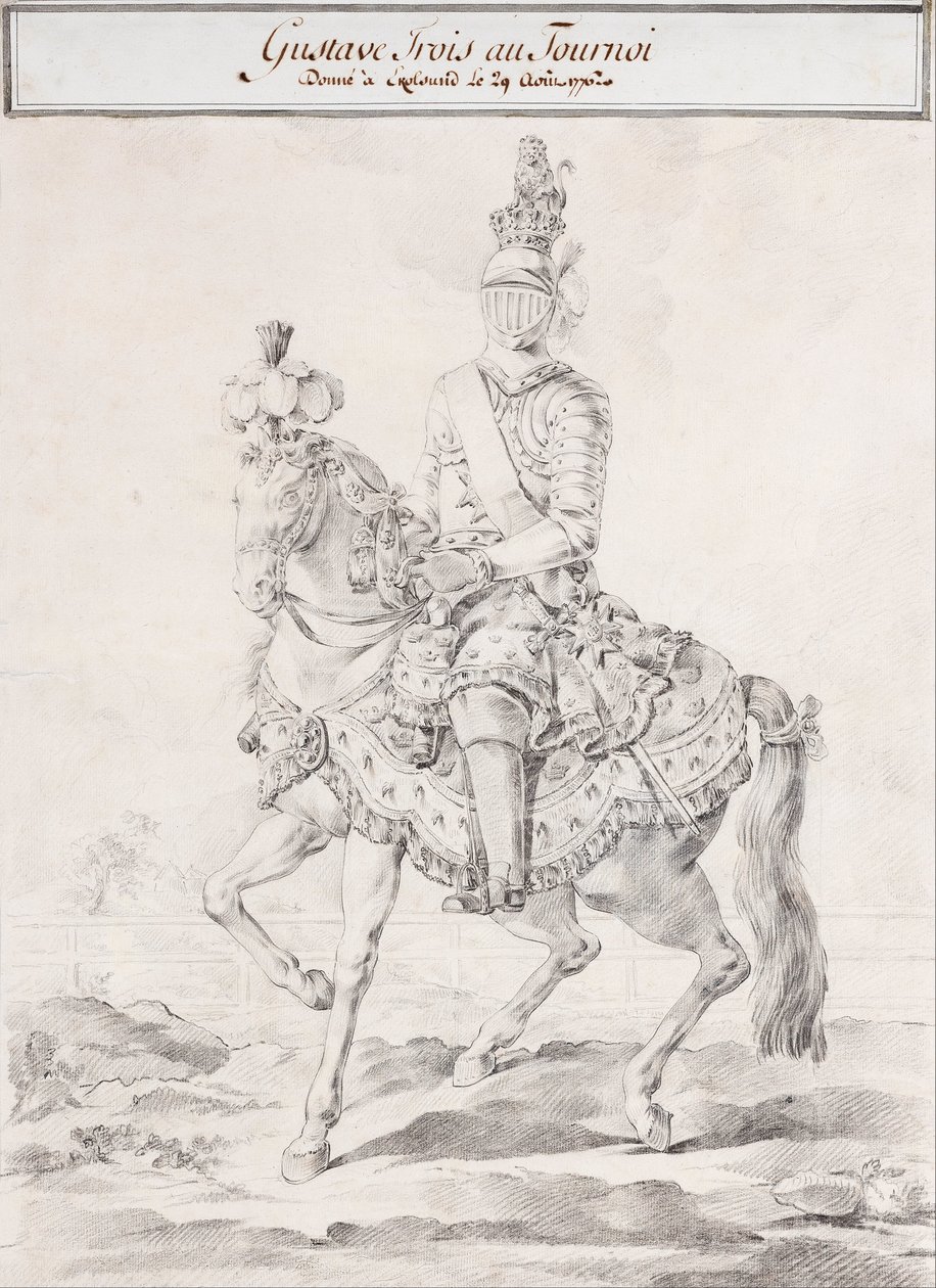 Gustav III no arnês a cavalo 1776 de Olof Fridsberg