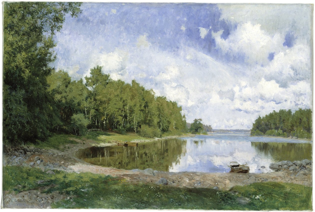 Vista para o lago em Engelsberg, Vastmanland, 1893 de Olof Per Ulrik Arborelius