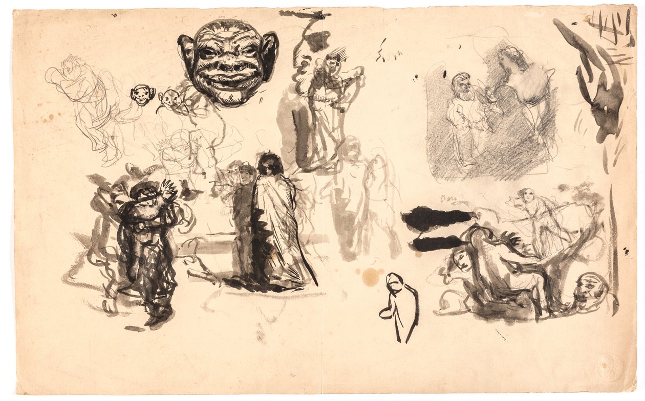 Estudos de figura e composição de Oluf Hartmann