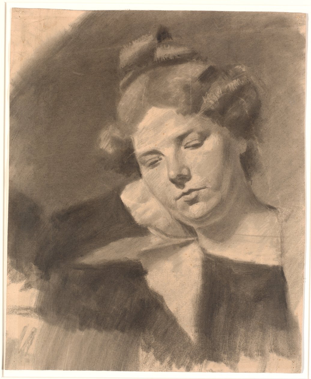 Retrato de Kathrine (Ketty) Mathilde Antonia Nielsen, née Rask. (n. 1878, m.m. o escultor Kai Nielsen em seu primeiro casamento.) de Oluf Hartmann