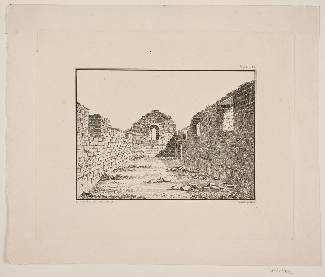 Ruínas da igreja na Groenlândia. Ilustração para W.A. Grah. Viagem de pesquisa à costa leste da Groenlândia de Oluf Olufsen Bagge