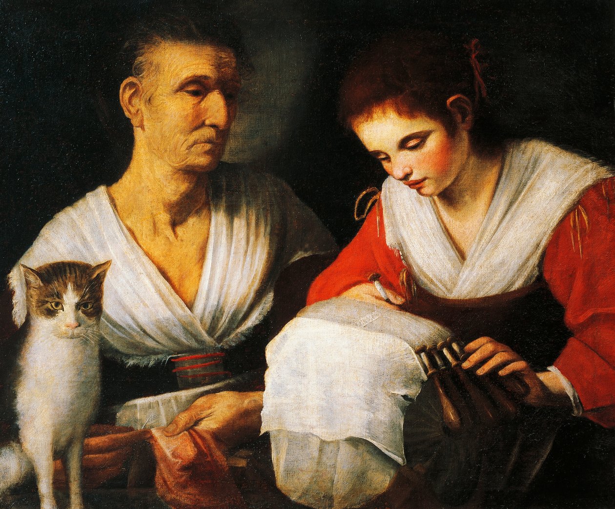 A rendeira, de Onofrio Gabrielli (1619-1706), pintura. de Onofrio Gabrielli