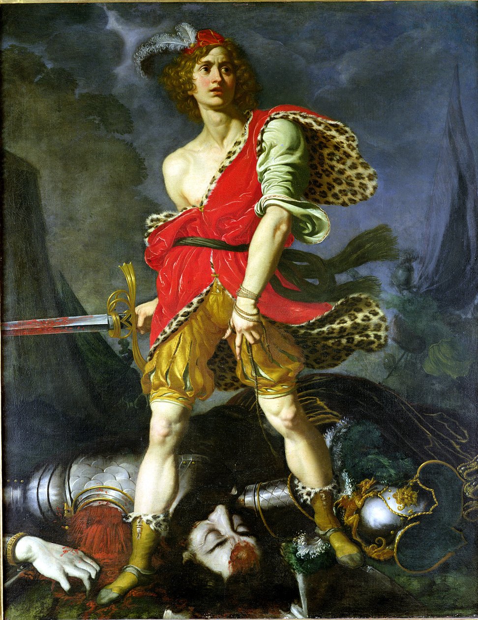 David e Golias (óleo sobre tela) de Onorio Marinari