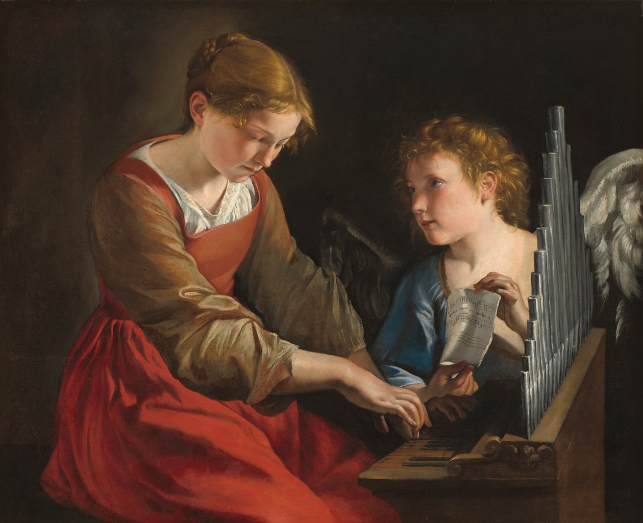 Santa Cecília e um anjo de Orazio Gentileschi