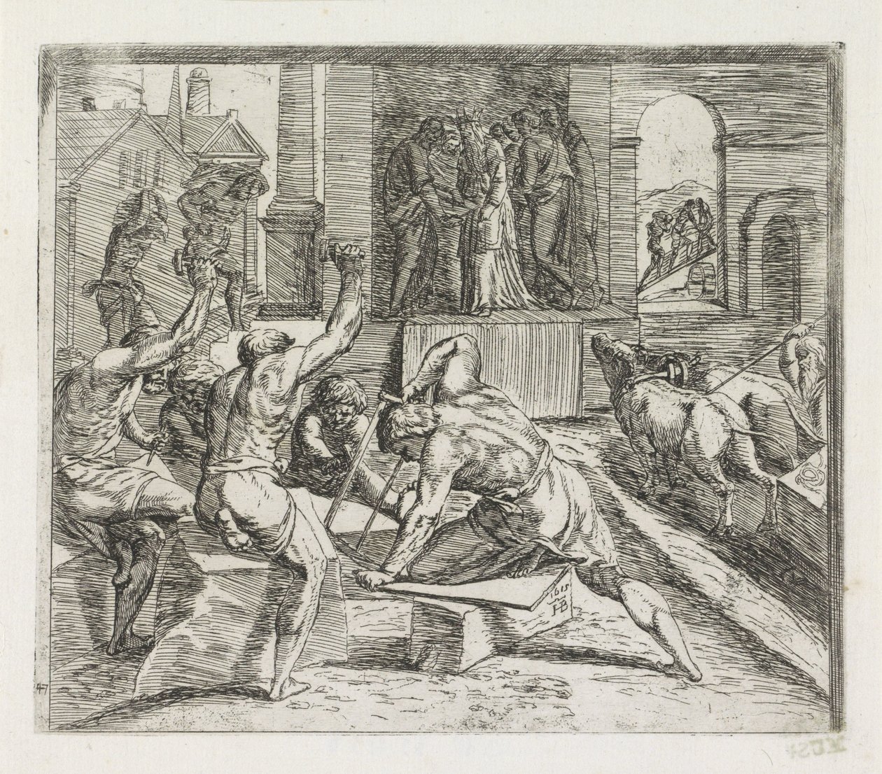 Salomão construindo o templo em Jerusalém
Pinturas na Loggia de Rafael (título da série) de Orazio Borgianni
