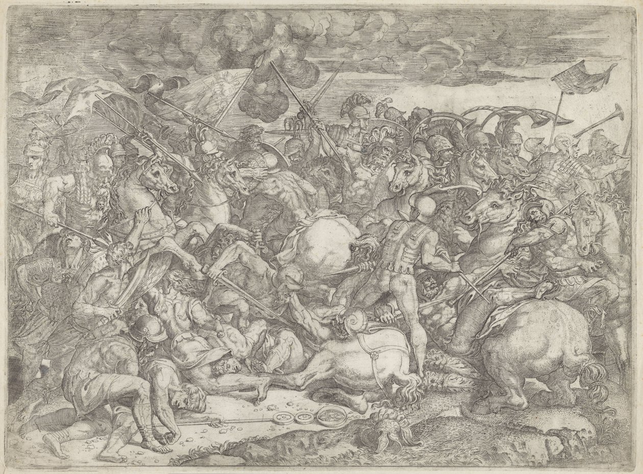 Batalha da Ponte Milviana de Orazio Farinati (attributed to)