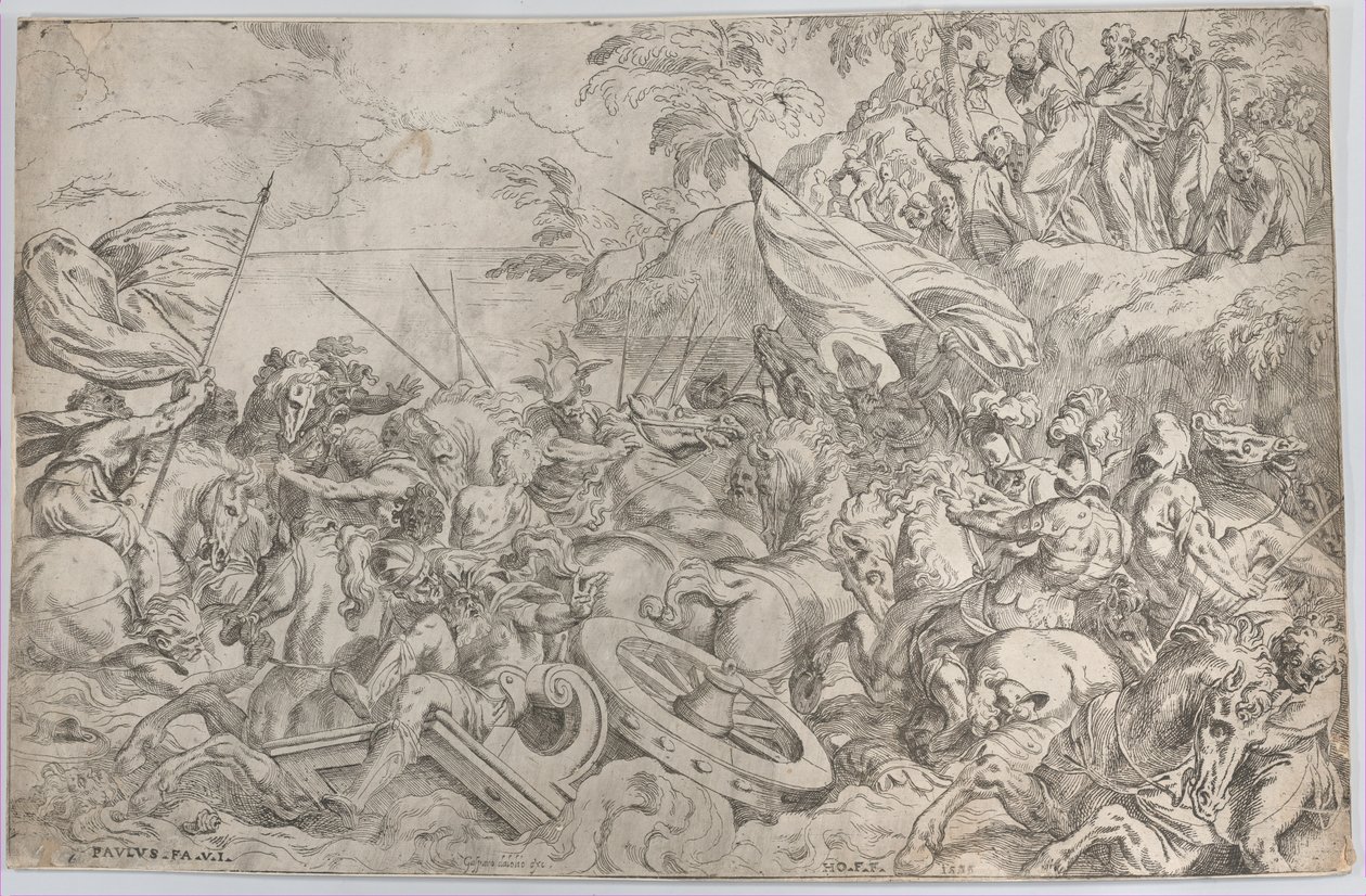 A travessia do Mar Vermelho, 1583., 1583. de Orazio Farinati