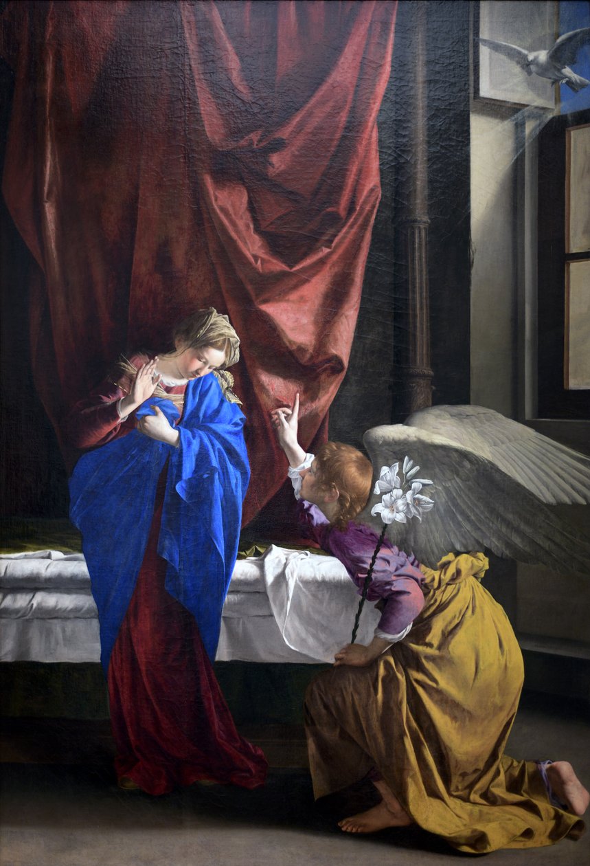 anunciação de Orazio Gentileschi