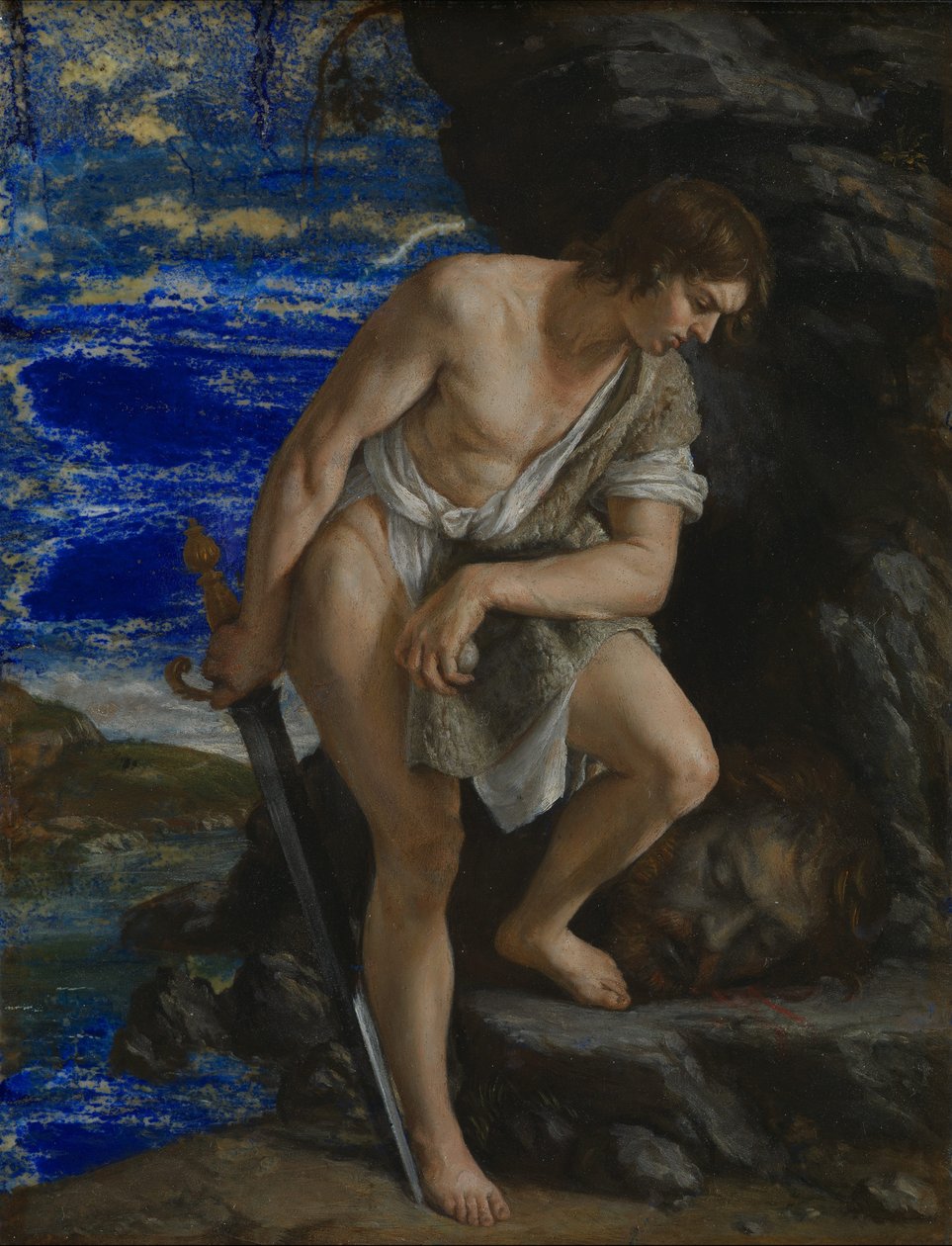 David a contemplar a cabeça de Golias de Orazio Gentileschi