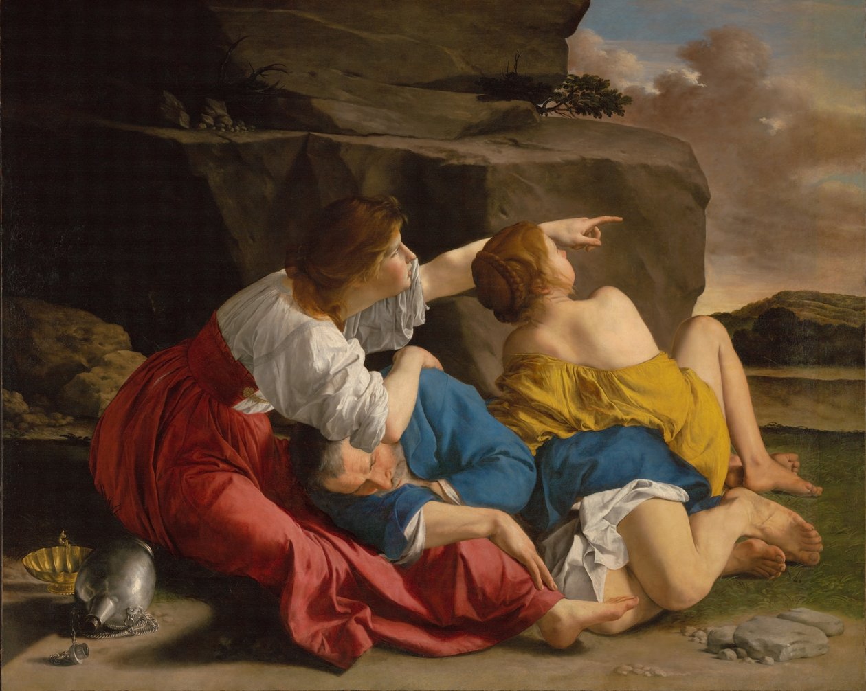 Lot e as suas filhas de Orazio Gentileschi