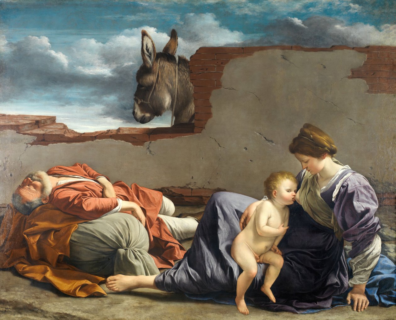 Descanse na Fuga para o Egito, 1615-1621. de Orazio Gentileschi