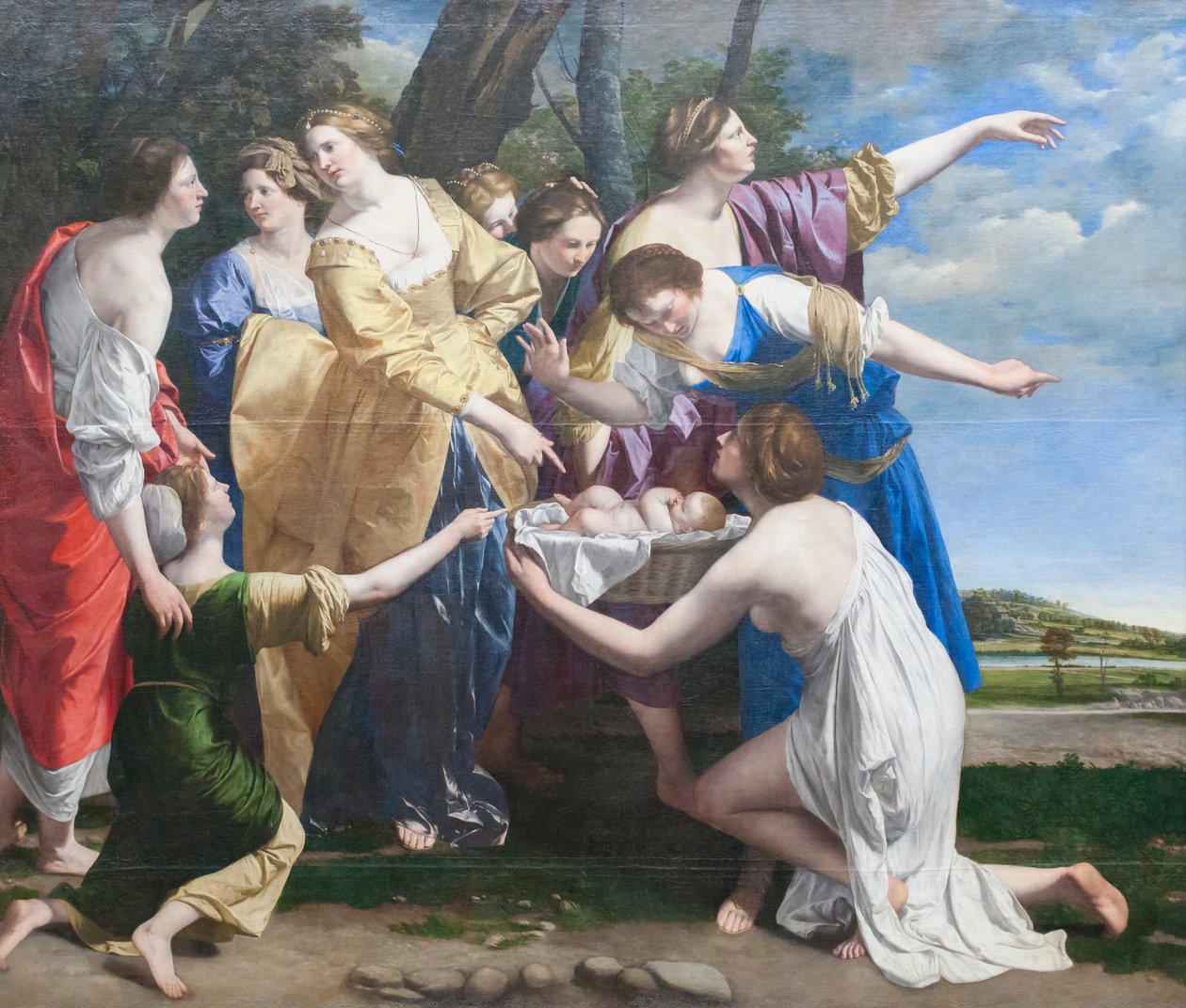 A descoberta de Moisés, início da década de 1630 (óleo sobre tela) de Orazio Gentileschi