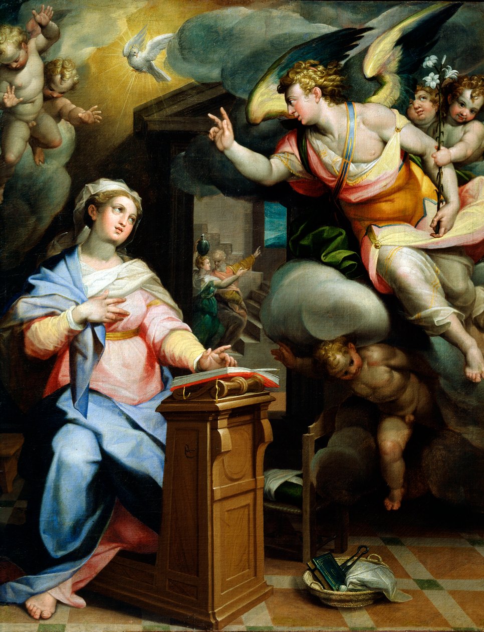 A Anunciação, década de 1560 de Orazio Samacchini
